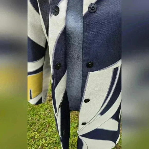 Mod Coat Ann Taylor Jacquard Vintage Inspired Abstract Print - Picture 10 of 16